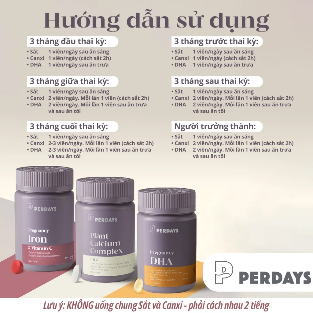 Combo Sắt + Canxi + DHA cho mẹ bầu - Bổ sung dưỡng chất hỗ trợ thai kỳ - COMBO 3 LỌ - Hình ảnh 6